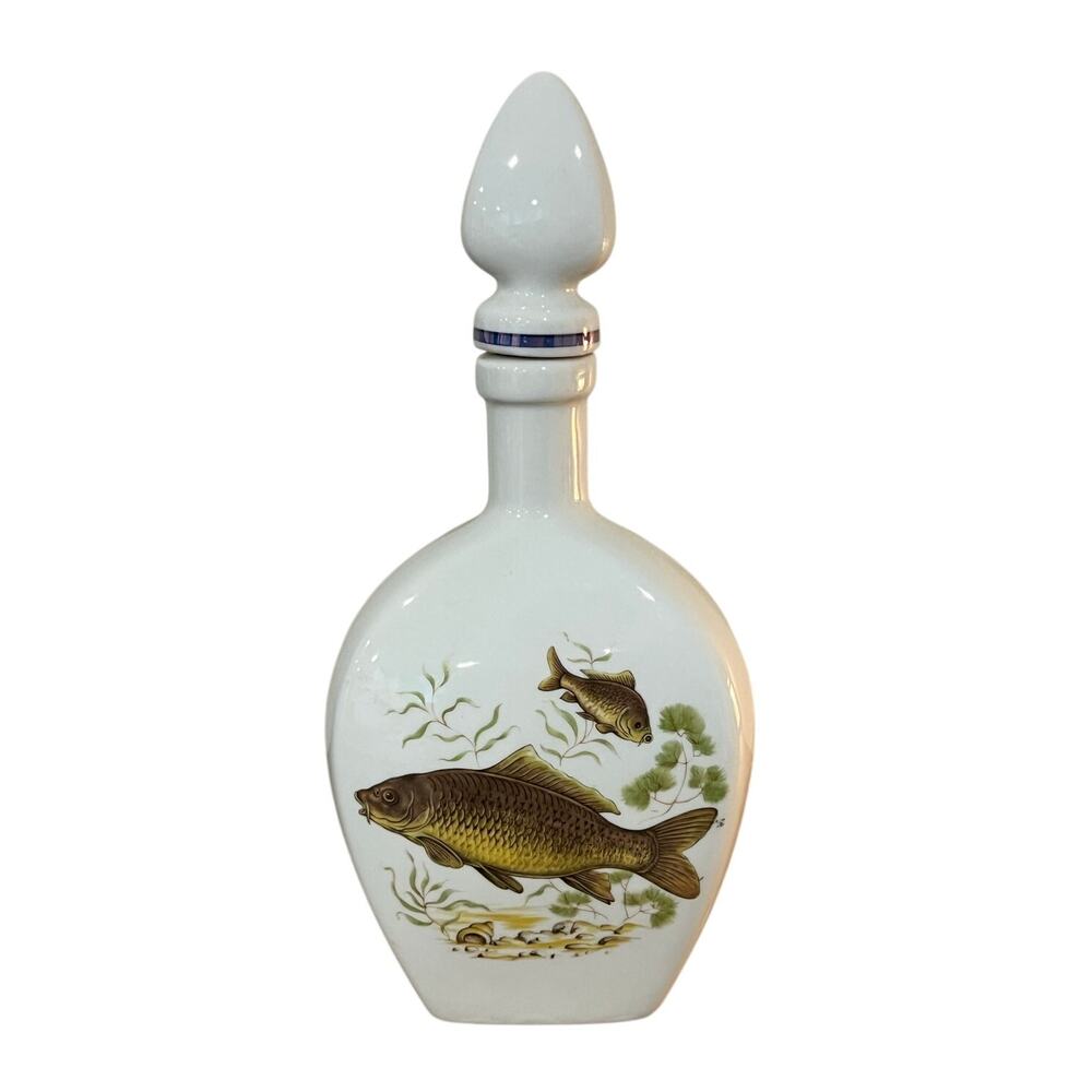Schedel Bavaria Fish Decanter with Stopper Vintage Lakehouse Cabin Bar